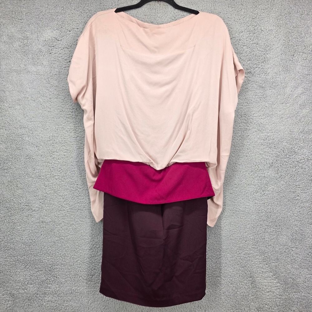 Diane von Furstenberg DVF Silk Color Block Dress‎ Women's Size 6 Pink Purple